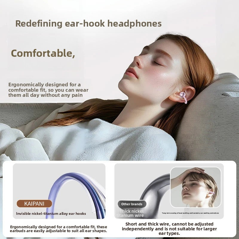 Bluetooth Ear Clip Headphones with decoration buckle