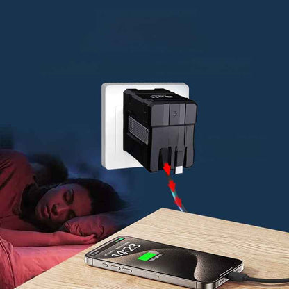 GaN Fast Charger with Retractable Cable for Apple & Android
