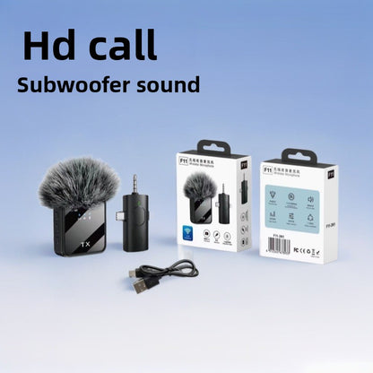 wireless lavalier microphone for mobile live streaming, compact wireless microphone for recording and audio capture