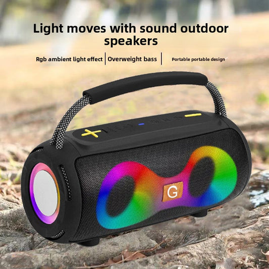Wireless Bluetooth speaker, High-Power Sound: 10W, Multi-Scene Use, Built-in Battery: 1800mAh, Ambient Lighting