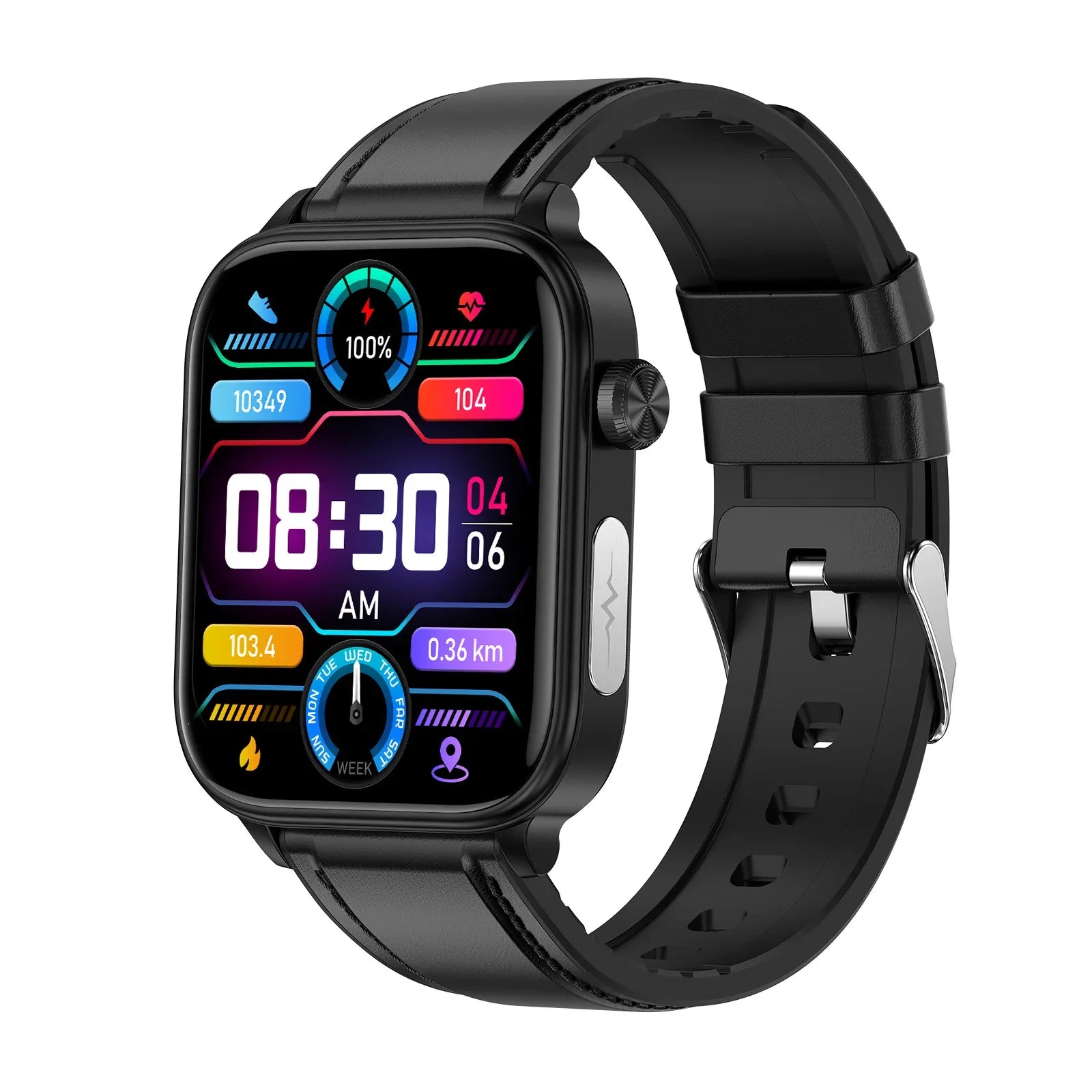 Advanced Smart Watch with Health Monitor - 1.96" IPS HD Touch, Bluetooth Call, Smart Apps, ECG, Blood Lipids, Uric Acid, Body Fat, Micro Physical Examination, Emotional Stress Detection, Non-Invasive Blood Glucose Measure, 7-Day Battery Life - ZeeTec Store