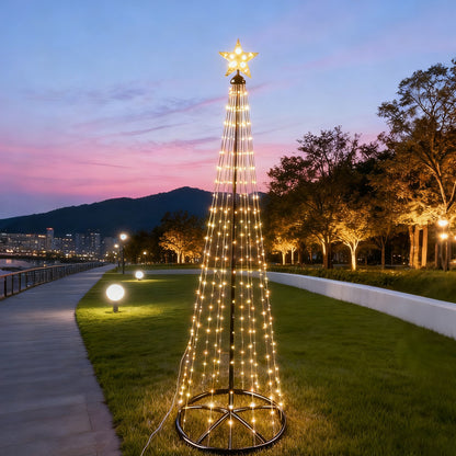 Iron Tapered Rotating Branch LED Christmas Tree Light with RGB