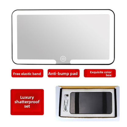 LED Illuminated Car Visor Makeup Mirror with Shatterproof Design