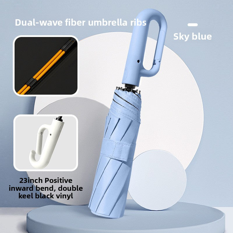 Automatic Folding Sun and Rain Umbrella with Windproof Design for Winter and Summer