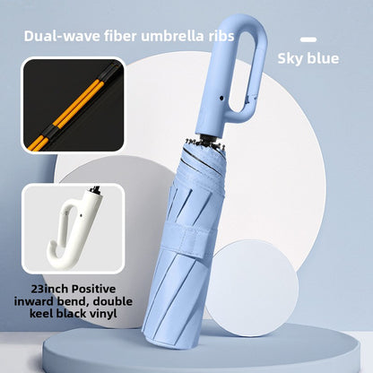 Automatic Folding Sun and Rain Umbrella with Windproof Design for Winter and Summer