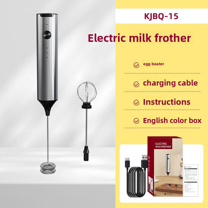 Rechargeable Handheld Electric Mixer with Interchangeable heads for mixing, frothing, and blending tasks