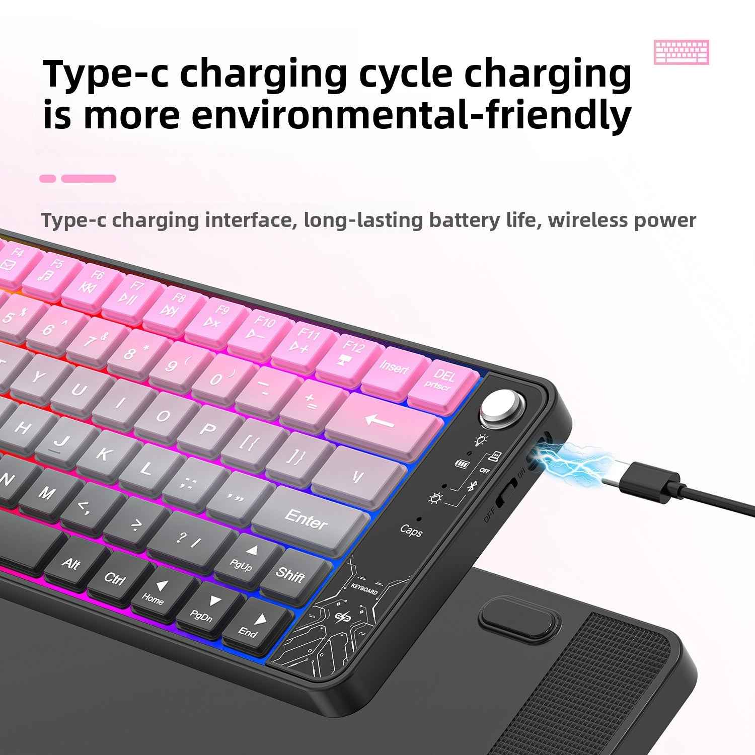 Wireless keyboard RGB Backlight 79 Keys