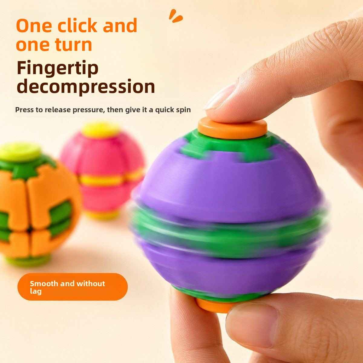 3D Printed Press Spin Fidget Toy Stress Relief