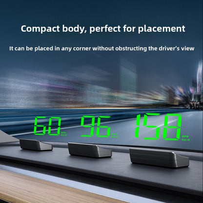 Head-up display Projects speed and driving data onto the car windshield for safer driving. Universal compatibility
