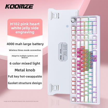 Koman 102 Mechanical Keyboard with Wireless Bluetooth Three-Mode Customization for Gaming and Office