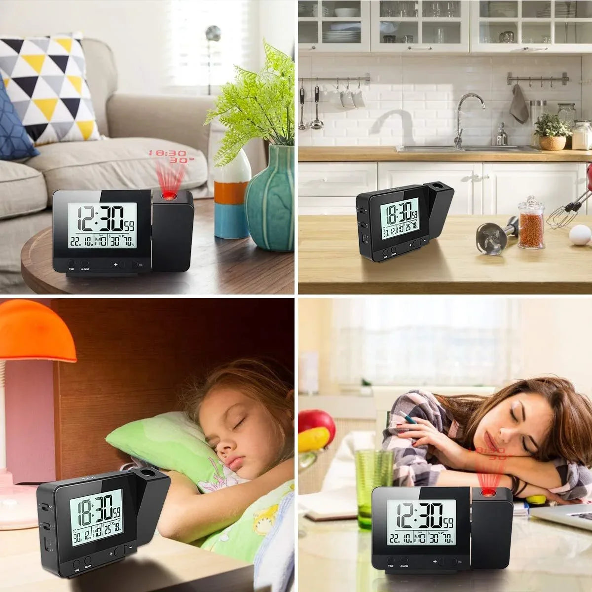 Projection Alarm Clock - Wake Up to Time in Focused Clarity - ZeeTec Store