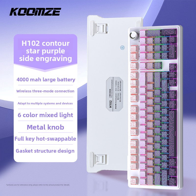 Koman 102 Mechanical Keyboard with Wireless Bluetooth Three-Mode Customization for Gaming and Office