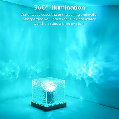 Intelligent Bluetooth speaker with ambient lighting. Projects water ripple or northern lights patterns for a soothing atmosphere.