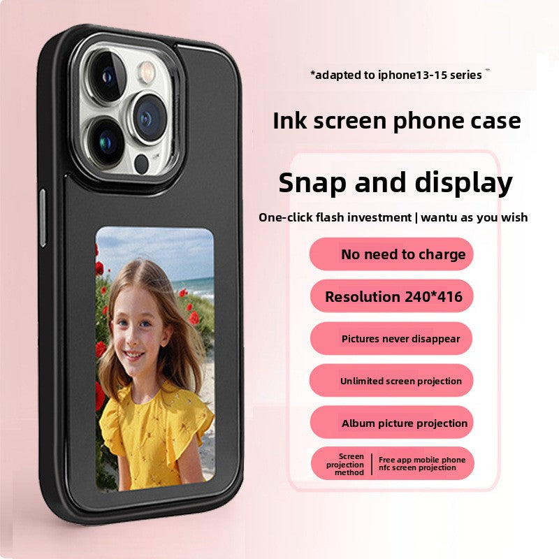 E-ink Screen Phone Case with Selfie Projector