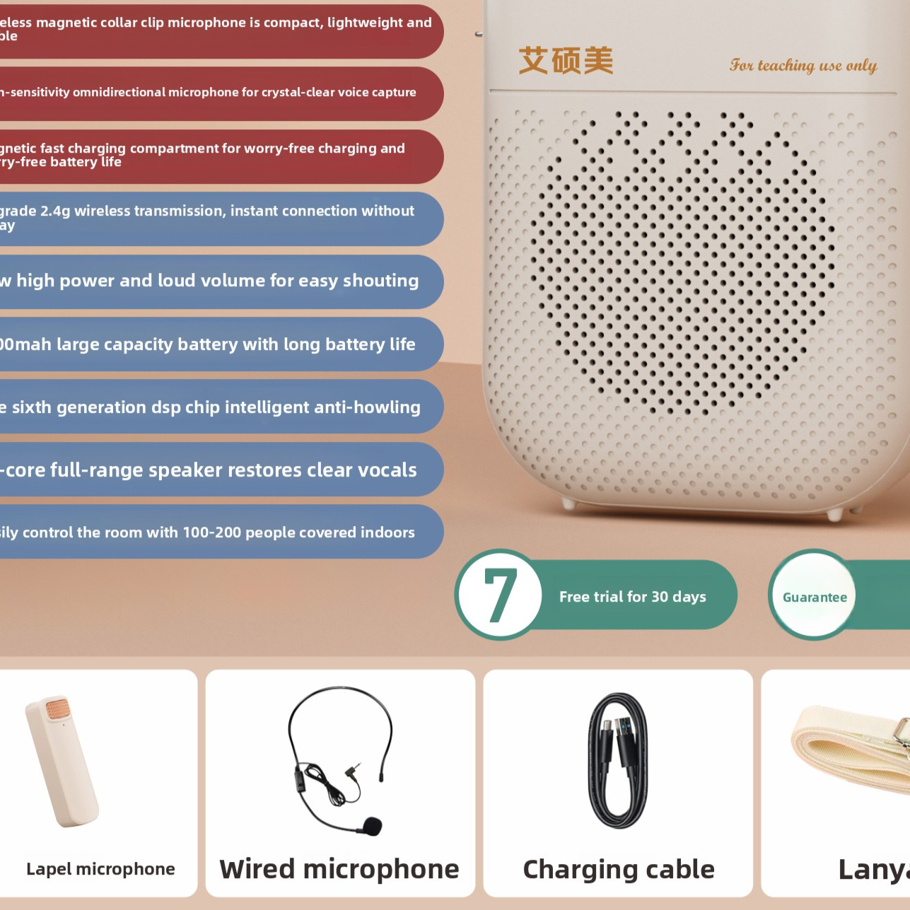 Portable Megaphone 10W Wireless Multi-Scenario Lightweight