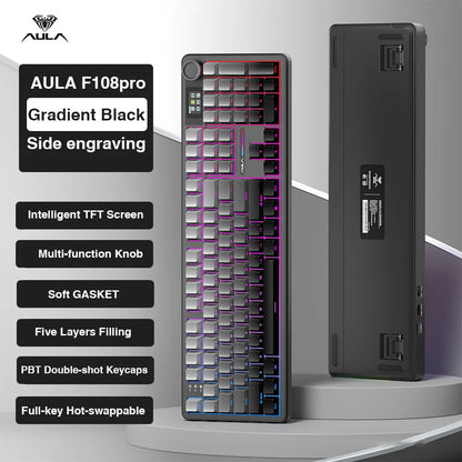 Aula F108 Pro Mechanical Keyboard RGB Backlit Triple Mode Connectivity