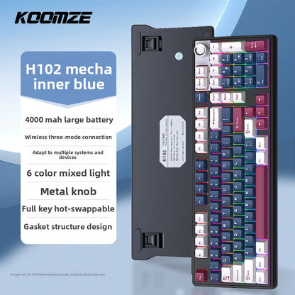 Koman 102 Mechanical Keyboard with Wireless Bluetooth Three-Mode Customization for Gaming and Office