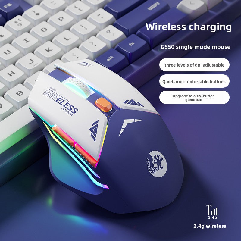 Mecha Mouse Wireless Bluetooth Silent Mechanical E-Sports Gaming Rechargeable Desktop Laptop Universal Dual-Mode