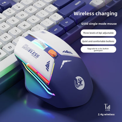 Mecha Mouse Wireless Bluetooth Silent Mechanical E-Sports Gaming Rechargeable Desktop Laptop Universal Dual-Mode