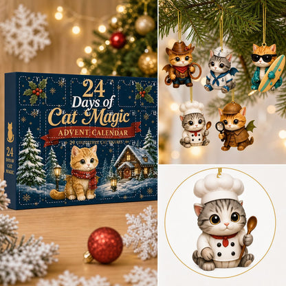 Cute Cat Theme  Advent Calendar Blind Box Christmas Countdown Surprise Gift Interactive Fun