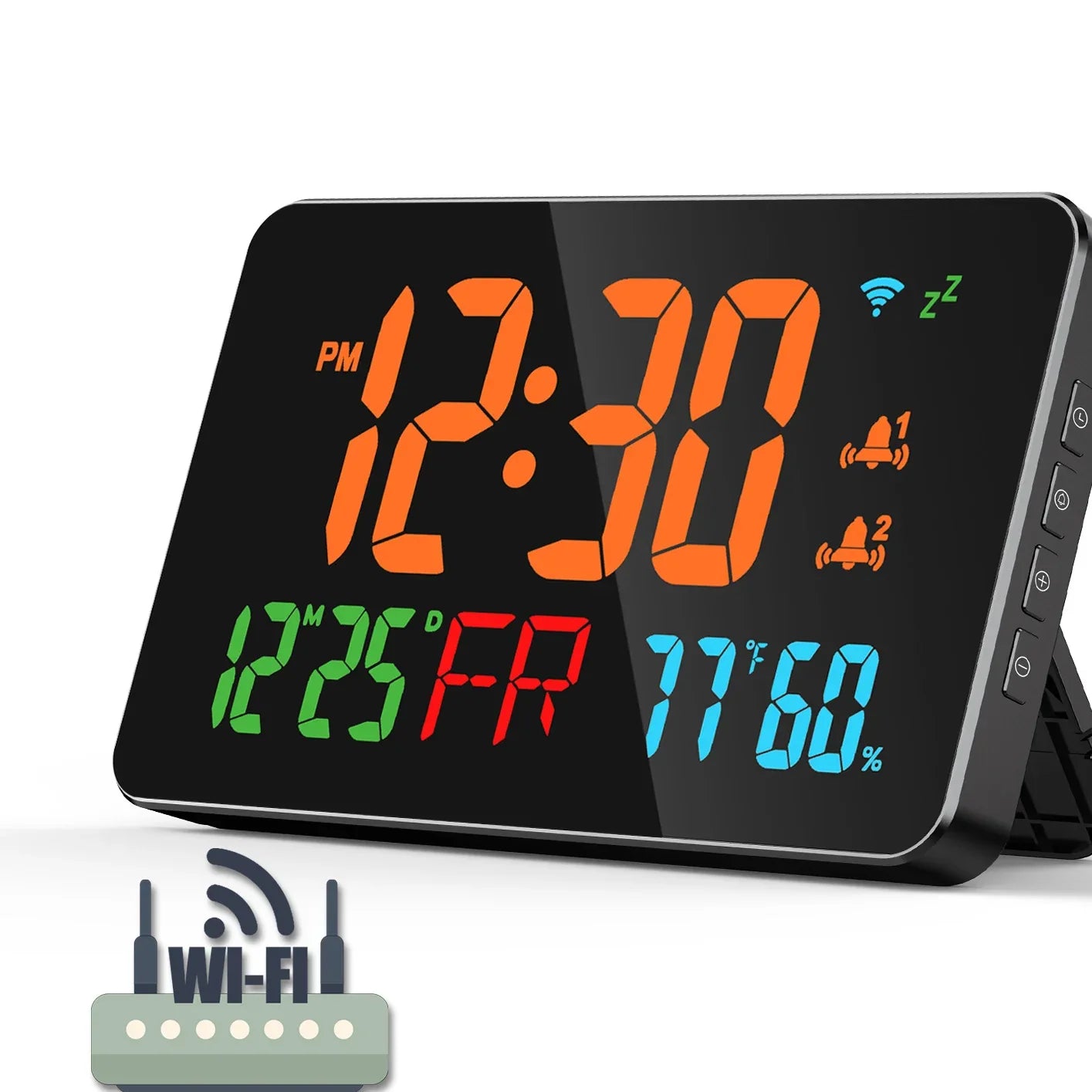 WIFI Digital Clock with Temperature Display and Humidity Monitor - ZeeTec Store