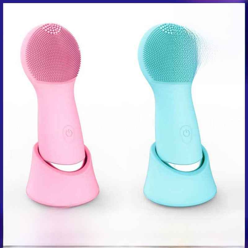 Electric Silicone Facial Cleansing Brush with Vibration