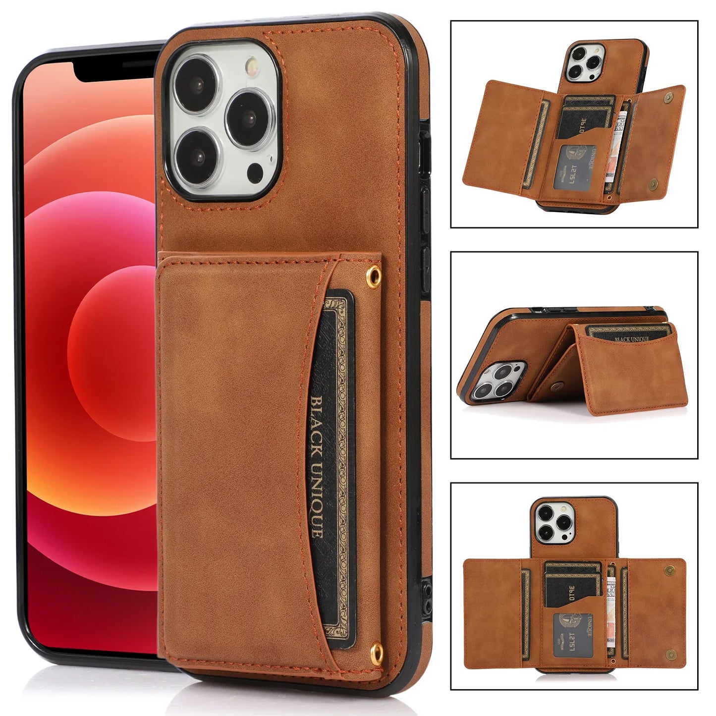 Wallet Style Leather Phone Case - ZeeTec Store