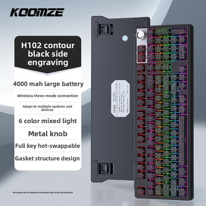 Koman 102 Mechanical Keyboard with Wireless Bluetooth Three-Mode Customization for Gaming and Office