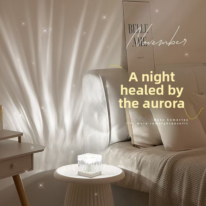 Intelligent Bluetooth speaker with ambient lighting. Projects water ripple or northern lights patterns for a soothing atmosphere.