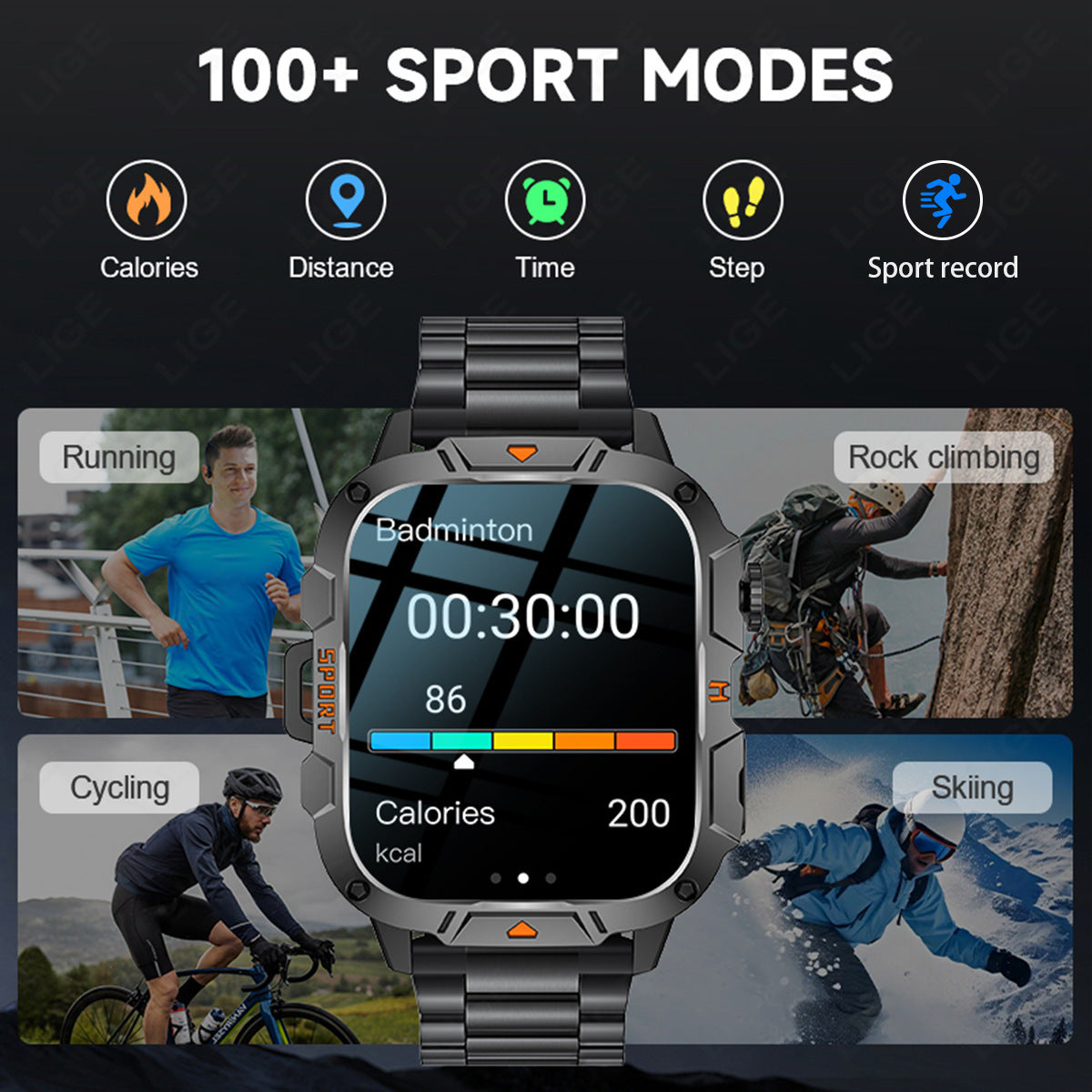 Lige Multifunctional Health Smart Watch with Bluetooth Call