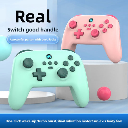 With wake-up vibration sensor gaming controller, Advanced Controls, Precision 3D Joystick, Triple Connection Modes, Adjustable Vibration, Compatible with Switch, Android, Apple (iOS 13/14/15, Mac OS MFI mode), and PC