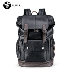 Retro PU Leather Laptop Backpack
