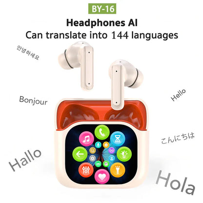LED Bluetooth Headset with ANC, ENC, Touch Screen, and AI Translation - ZeeTec Store
