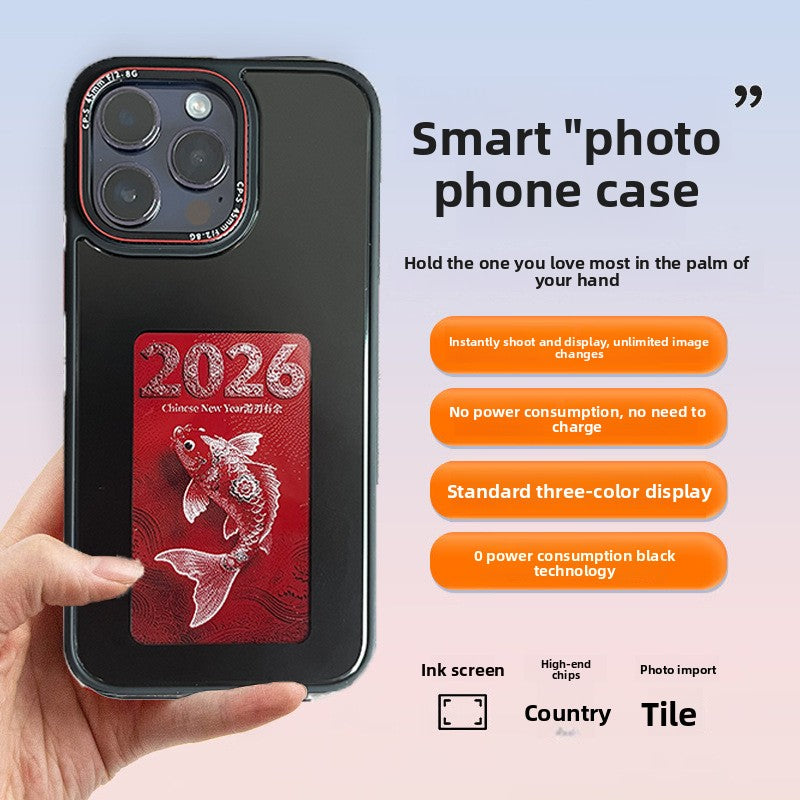 E-ink Screen Phone Case with Selfie Projector