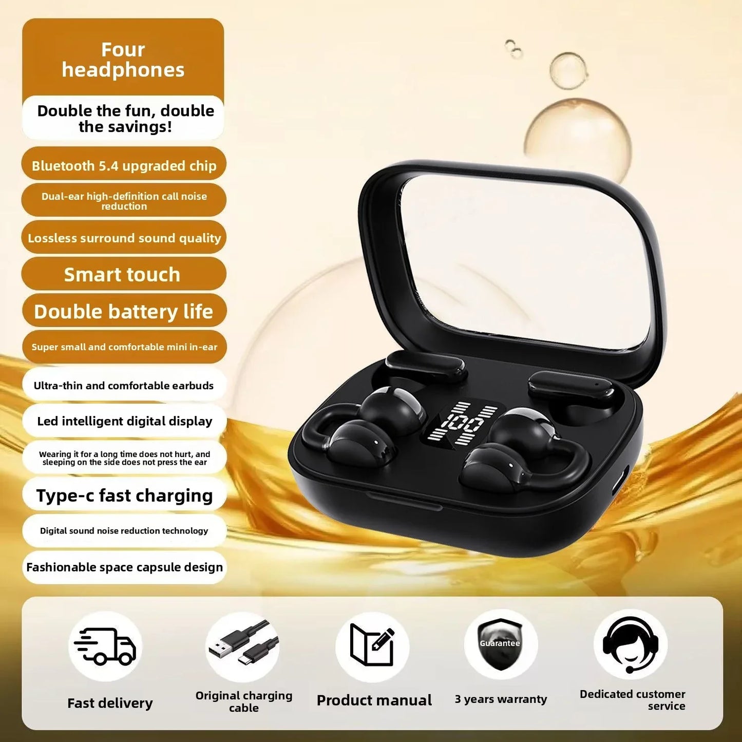Bluetooth Ear Clip Headset - Semi-In-Ear Comfort and Style - ZeeTec Store