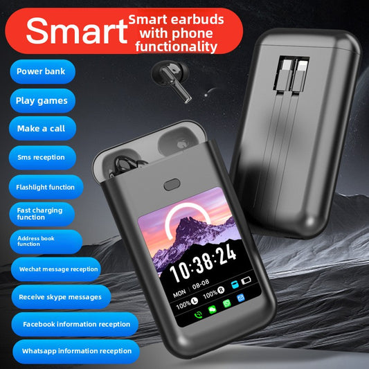 Power bank with screen and Bluetooth headphones