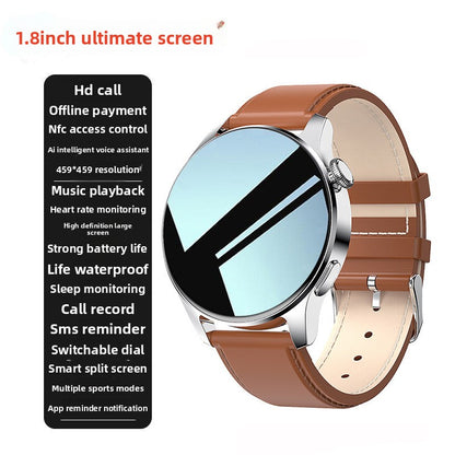 GT3Pro Smart Watch, 1.8", TFT Screen, Bluetooth Calling, Multi-Function: Includes heart rate monitoring blood pressure measurement sleep tracking and step counting, NFC Payment,