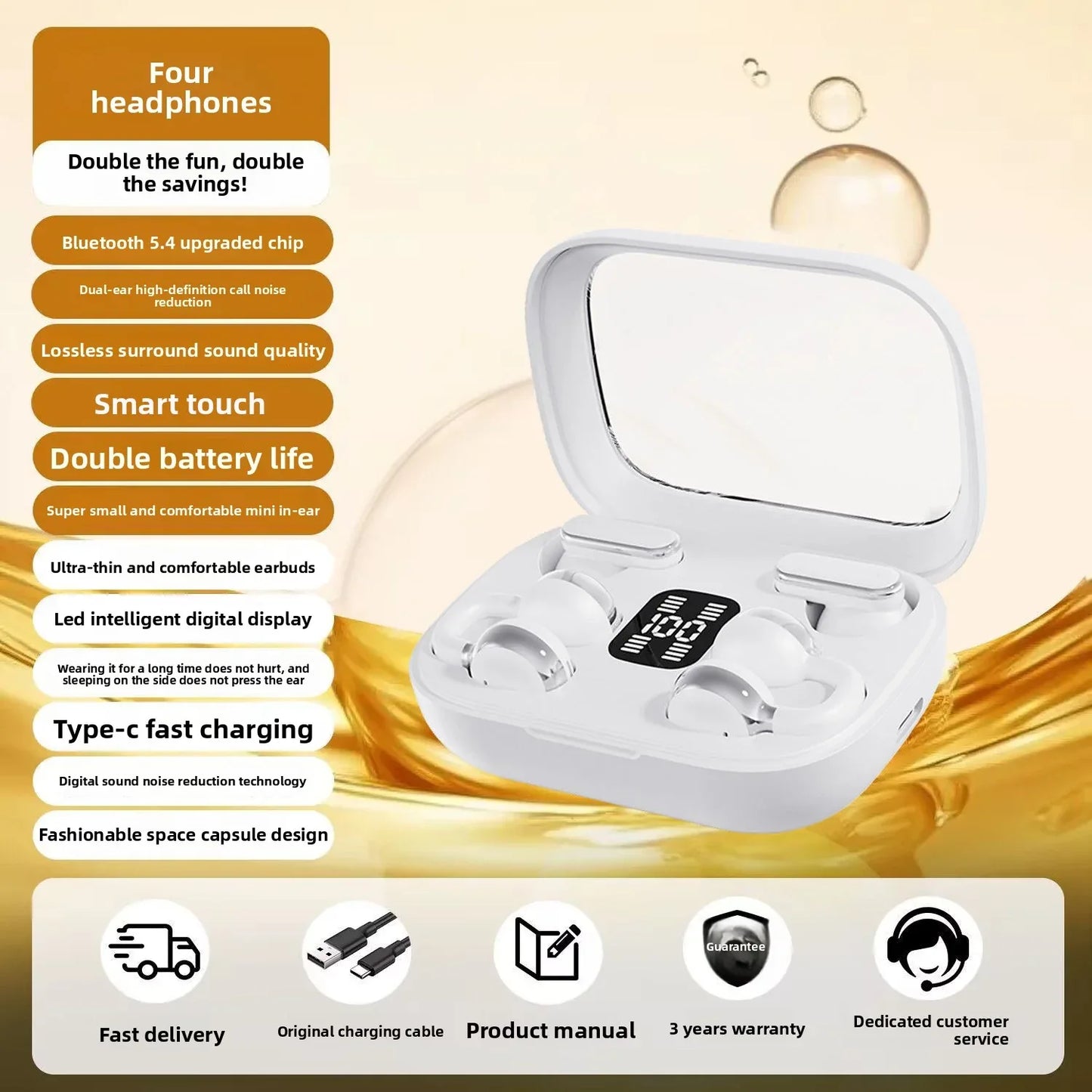 Bluetooth Ear Clip Headset - Semi-In-Ear Comfort and Style - ZeeTec Store