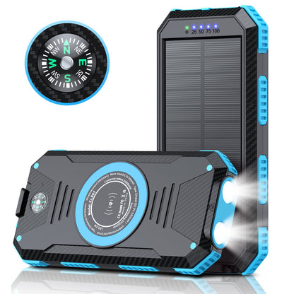 Magnetic 22.5W Solar Power Bank 20000Ma Solar Wireless Charging Mobile Power