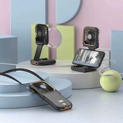Foldable USB Handheld Fan with Power Bank Function