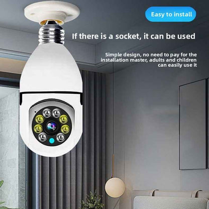 E27 WiFi Light Bulb Security Camera with Night Vision