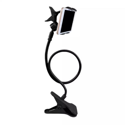 Lazy Phone Holder Clip for Bedside. Adjustable clamp fits most smartphones, suitable for various brands and sizes.