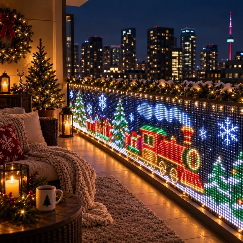 Decorative lights, Transforms into a customizable pixel screen for text, patterns, and animations. Suitable for balconies, gardens, walls, windows, and curtain decoration.