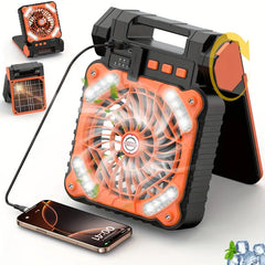 Solar Camping Fan Built-in Solar Panel and Battery