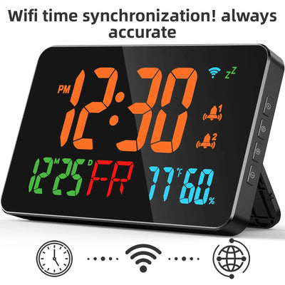 WIFI Digital Clock with Temperature Display and Humidity Monitor - ZeeTec Store