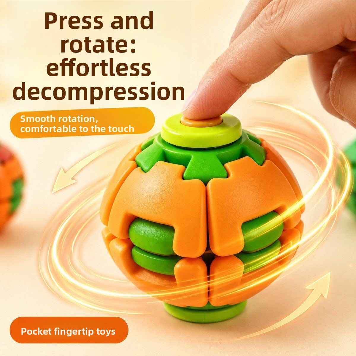 3D Printed Press Spin Fidget Toy Stress Relief