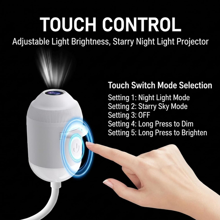 USB Starry Sky Projector Night Light Voice Control Themes Festive Christmas Ambience