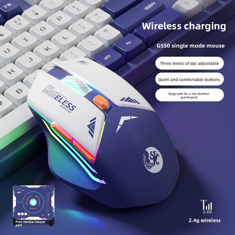Mecha Mouse Wireless Bluetooth Silent Mechanical E-Sports Gaming Rechargeable Desktop Laptop Universal Dual-Mode