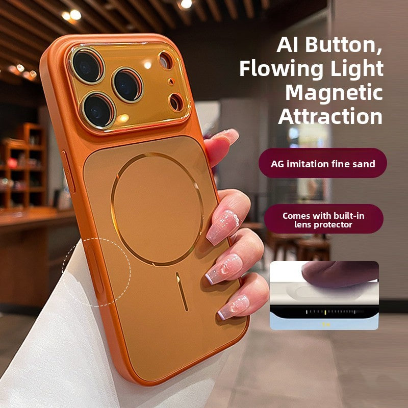 Flowing Light Design Phone Case with Magnetic Window