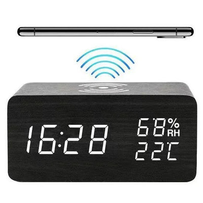 Wireless Charging Clock with LED Display and Modern Design - ZeeTec Store